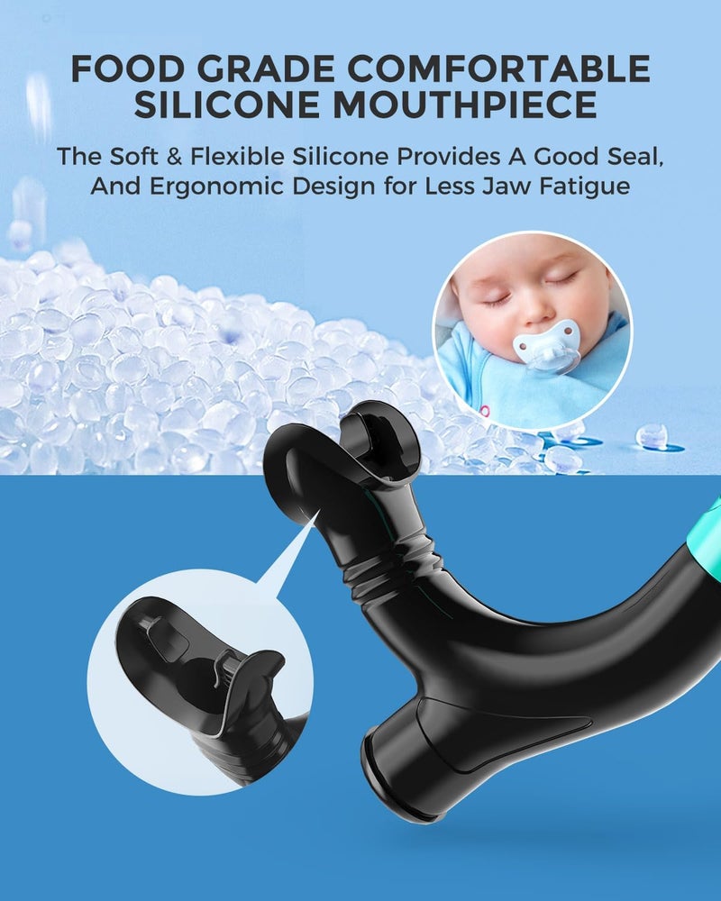 OMID SN1 Snorkel for Adult Youth, Diving Snorkel with One-Way Purge Valve, Food-Grade Silicone Mouthpiece - Image 4